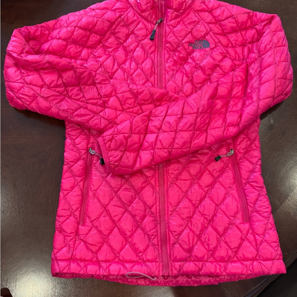 The North Face Hot Pink Diamond-Quilt Jacket